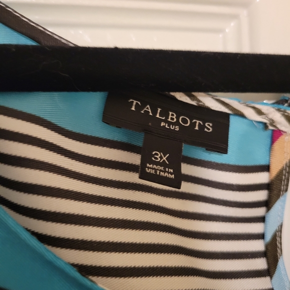 Jewel Tone Stripes Tank Top 3X Stripped Shell Sleveless Top by Talbots - Picture 5 of 7